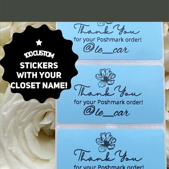 HOST PICK!! 100 Custom Thank you stickers- 2.25 x 1.25 rectangle - Picture 5 of 8